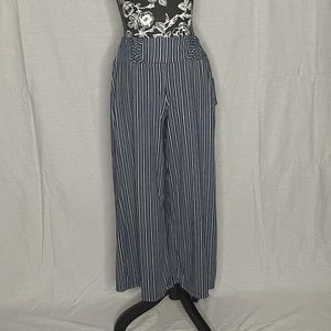 Robert Luis Navy Fit and flare pants
